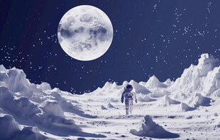宇航员月球宇宙星空背景墙