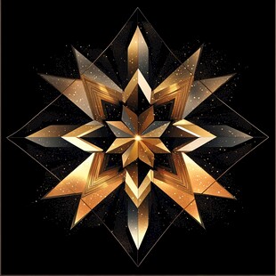 金色立体几何星形图案