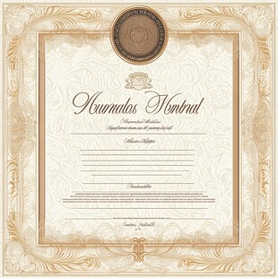 欧式古典风格荣誉证书模板