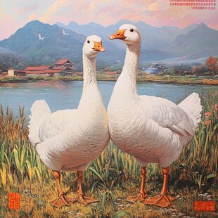 田园双鹅图