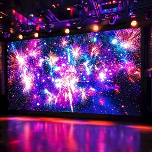 绚丽烟花舞台大屏背景