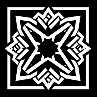 黑白几何对称装饰图案