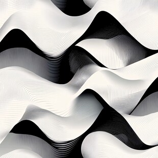 黑白波浪纹理抽象艺术图案