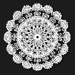 白色精致圆形蕾丝花边图案