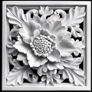 立体花卉浮雕装饰图案