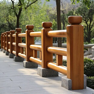 木质户外栏杆 尽显自然美感