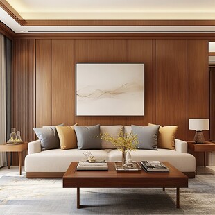 现代中式风格温馨客厅空间