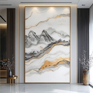 新中式山水玄关装饰画