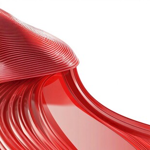 红色波浪形立体抽象图案