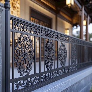 中式雕花铁艺护栏精致典雅