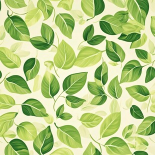 清新绿叶无缝图案