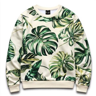 热带植物印花卫衣