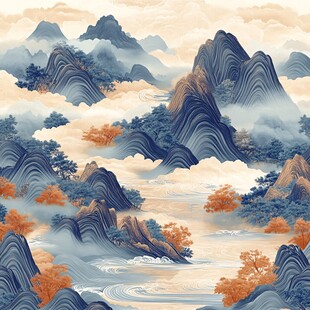 中式山水意境图