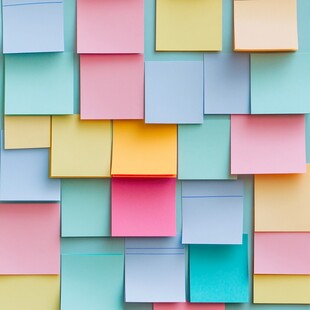 多彩便利贴排列背景图