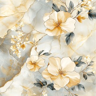 大理石纹花卉精美图案