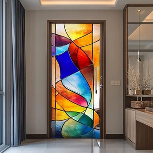 彩色玻璃艺术门 绚丽夺目