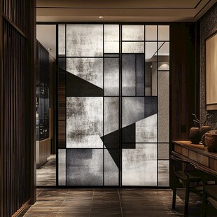 现代简约风格几何图案隔断