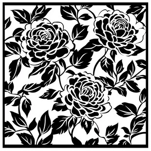 黑白玫瑰花卉图案设计