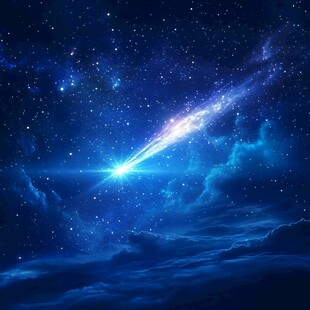 梦幻流星划过深邃夜空