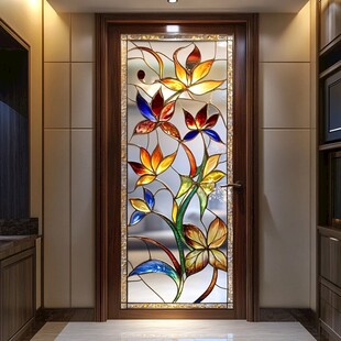 彩色玻璃艺术门 精致装饰