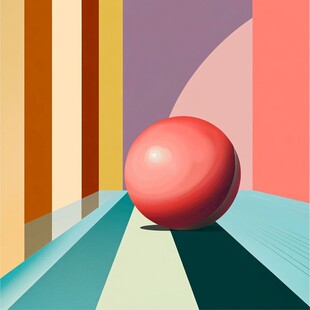 彩色空间中的红圆球