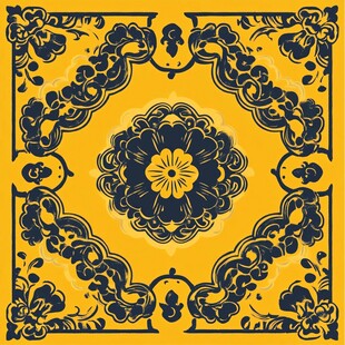 黄色中式古典花纹图案