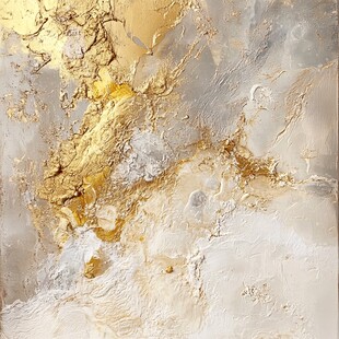 金白抽象纹理艺术画作