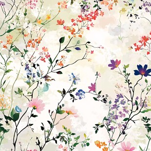 水彩花卉图案背景纹理