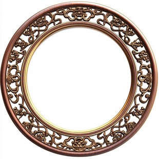 古典雕花圆形装饰镜框
