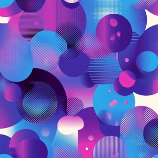 梦幻渐变几何圆形图案背景