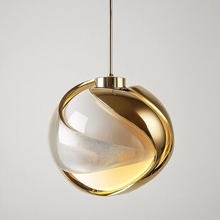 金色玻璃球形创意吊灯