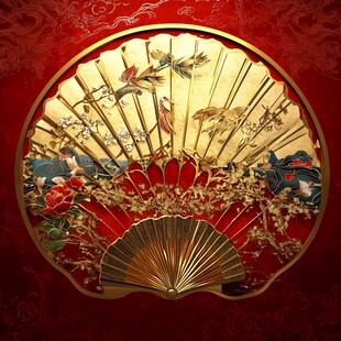 中式古典折扇艺术装饰画