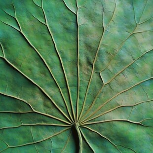 翠绿荷叶叶脉特写