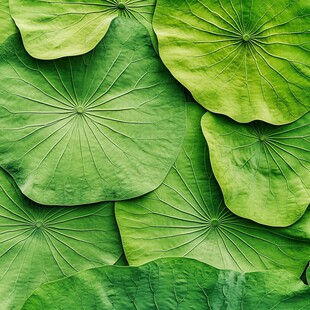 翠绿荷叶纹理特写
