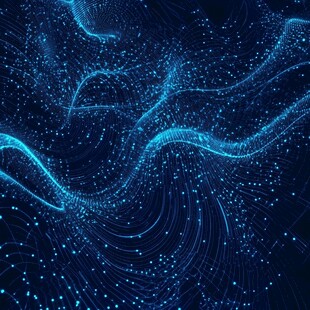 蓝色科技感数据流动背景图