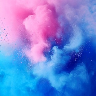 梦幻粉蓝烟雾艺术效果