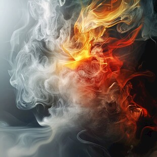 冰火交融的奇幻烟雾景象