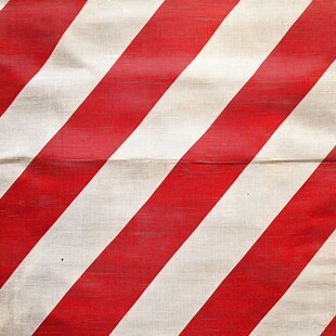 红白斜纹警示布料纹理
