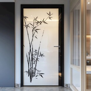中式竹纹装饰门