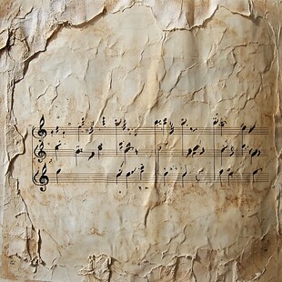 复古纸张上的音乐音符