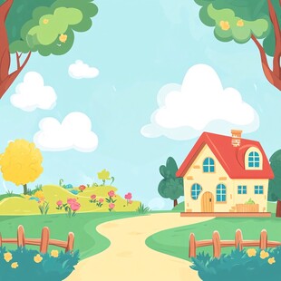 田园小屋的温馨自然风光