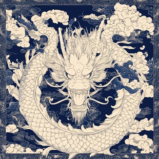 中式祥龙云纹传统图案