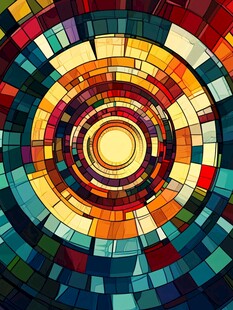 绚丽多彩的环形马赛克图案