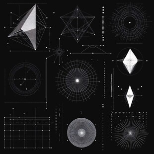 几何线条构成的抽象图形集