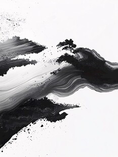 墨韵舞动的抽象艺术画面