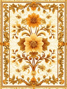 欧式花卉图案精美地垫