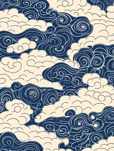 中式传统云纹图案纹理