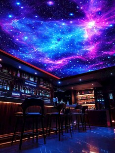 梦幻星空主题酒吧内部