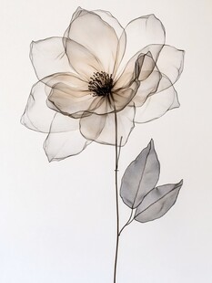 透明质感艺术花卉插画