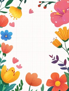 花卉边框插画